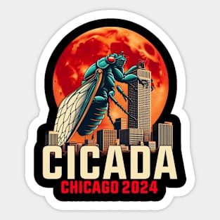 Cicada Invasion 2024 Chicago Sticker